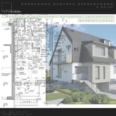 Rozbudowa budynku szeregowego w Gdyni.